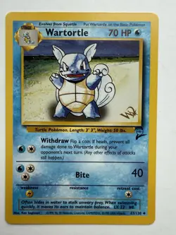 Wartortle Gold W Stamp Stamped Pokemon Card - WOTC Promo - Base 2 - 63/130 - Image 1