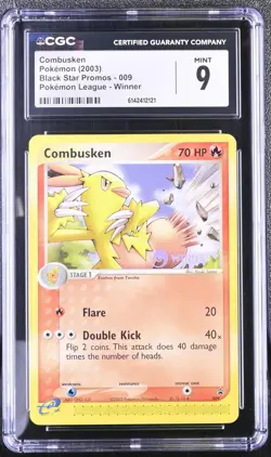 CGC 9 MINT Combusken 009 Black Star Promos Pokemon League Winner Pokemon Card - Image 1