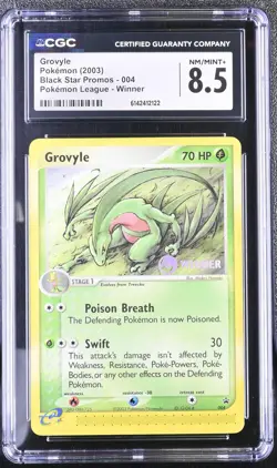 CGC 8.5 NM/MINT+ Grovyle 004 Black Star Promos League Winner Pokemon Card - Image 1
