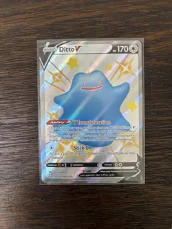Pokemon Card Ditto V SV118/SV122 Full Art Holo Foil Shining Fates Rare C - Image 1