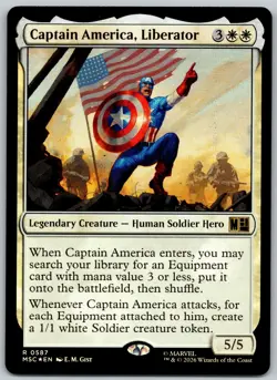 Captain America, Liberator (Foil) - #587 - Rare - Marvel Super Heroes - MSC - Image 1
