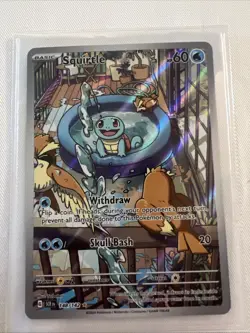 Pokemon TCG Squirtle Stellar Crown Illustration Card 148/142 Near Mint - Image 1