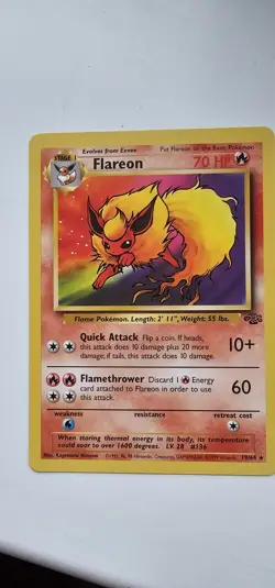Flareon 19/64 EXC Jungle Set WOTC Pokemon Cards Vintage Non-Holo Rare - Image 1