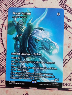 MTG Doom Variant - Roaming Throne - 0099 Borderless Marvel Super Heroes NM - Image 1