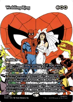 Wedding Ring (Borderless) MAR 7 Marvel Universe Magic: The Gathering NM - Image 1
