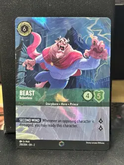 Disney Lorcana Beast Relentless 210/204 Enchanted Rise of the Floodborn MP/LP - Image 1