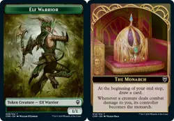 1x Elf Warrior Token // The Monarch Token - Foil MTG - Commander Legends - NM-Mi - Image 1