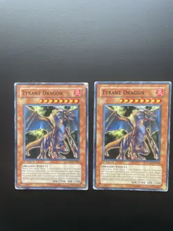 Yugioh Tyrant Dragon SDRL-EN009 1st Edition Common DAMAGED X2 - Image 1