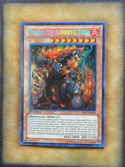 Yugioh Pyrorex the Elemental Lord CBLZ-EN040 Secret Rare 1st Ed NM - Image 1