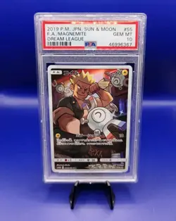 Magnemite 055/049 FA Dream League S&M Japanese Pokemon Card TCG 2019 PSA 10 - Image 1