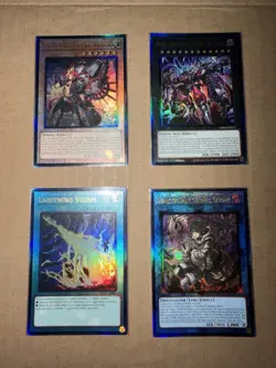Yu-Gi-Oh! 4 Card PUR Lot: Fiendsmith Engraver + TYPHON + Lightning Storm + Dharc - Image 1