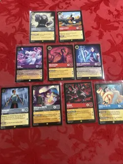 Disney Lorcana Legendary Lot - 9 Cards - Various Sets - Mint All in Photos - Image 1