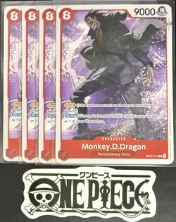 4x One Piece OP07-015 SR -Monkey.D.Dragon - EN - Regular - Play Set - LD01- NM/M - Image 1