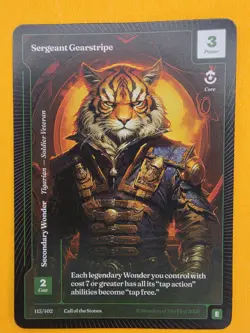 Wonders of The First Sergeant Gearstripe Epic Rare Call Of The Stones - Image 1