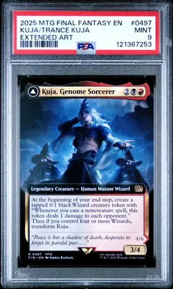 2025 MTG FINAL FANTASY KUJA, GENOME SORCERER/TRANCE KUJA, FATE DEFIED PSA 9 - Image 1
