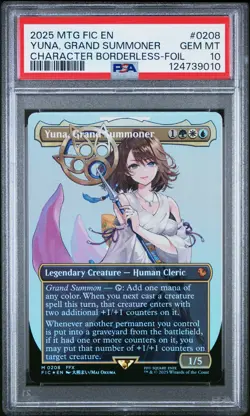 2025 MTG FINAL FANTASY COMMANDER #0208 YUNA, GRAND SUMMONER PSA 10 - Image 1