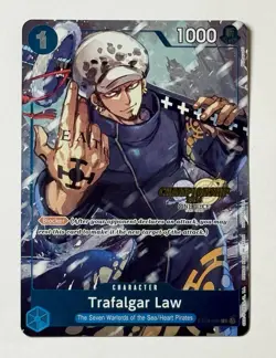 One Piece TCG Trafalgar Law CS 2024 Event Pack ST03-008 Gold Stamp English Card - Image 1