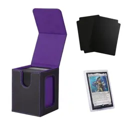 MTG Deck Box With Slot For Commander Display, Patented Design, Black＆Purple - Image 2
