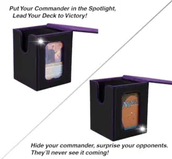 MTG Deck Box With Slot For Commander Display, Patented Design, Black＆Purple - Image 3