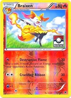 Braixen Pokemon League Reverse Holo Promo League & Championship Card 012/124 NM - Image 1