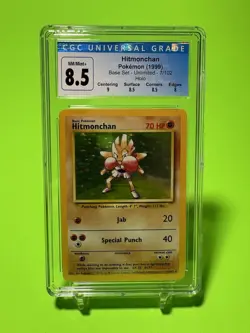 CGC 8.5 Hitmonchan 1999 Base Set 7/102 Holo Pokemon Card NM/Mint - Image 1