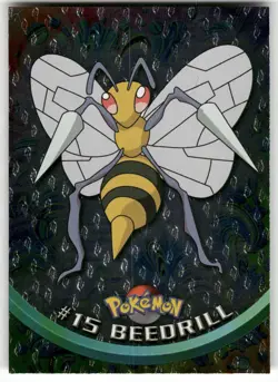 Beedrill #15 Flames Silver Foil Topps Trading Cards Series 1 Pokemon Holo NM - Image 1