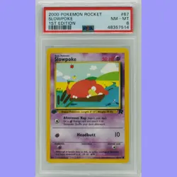 Pokemon 1st Edition Slowpoke 67/82 Team Rocket PSA 8 NM/Mint - Image 1