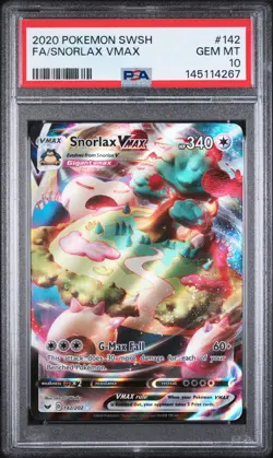 2020 POKEMON SWORD & SHIELD #142 FULL ART/SNORLAX VMAX PSA 10 - Image 1