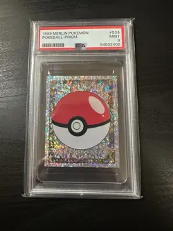 1999 Merlin Pokemon Album Pokeball - Prism #S24 PSA 9 Mint Vintage Sticker - Image 1