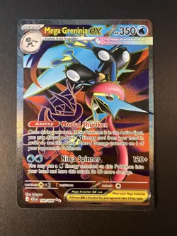 Pokemon Mega Greninja ex 100/086 ME04: Chaos Rising Ultra Rare - NM - Image 1