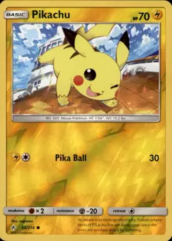 Pikachu 54/214 Common Unbroken Bonds Pokemon Reverse Holo Near Mint - Image 1