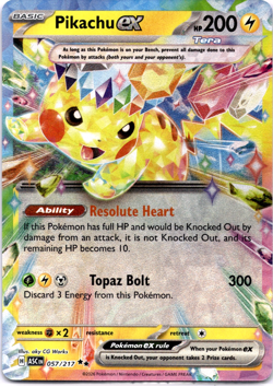 Pokemon TCG Pikachu ex 057/217 Ascended Heroes Holo Rare Near Mint - Image 1