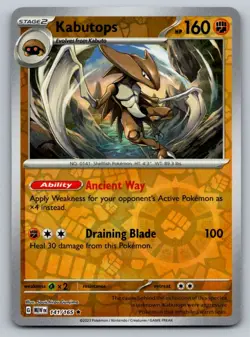 Kabutops 141/165 Rare 151 Pokemon Reverse Holo Near Mint - Image 1