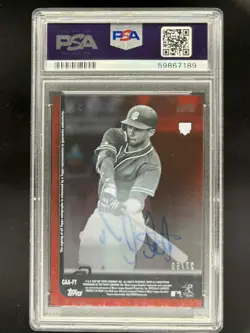 2019 TOPPS CLEARLY AUTHENTIC FERNANDO TATIS JR RC ROOKIE AUTO RED 27/50 PSA 10 - Image 2