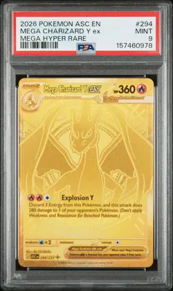 2026 POKEMON ASC EN-ASCENDED HEROES MEGA HYPER RARE MEGA CHARIZARD Y EX PSA 9 - Image 1