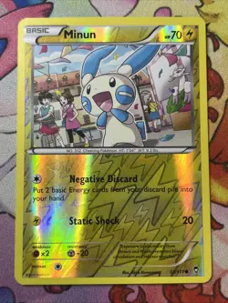 Minun 32/111 XY - Furious Fists MP Reverse Holo Pokemon TCG - Image 1