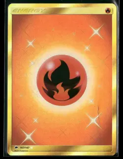 Fire Energy 167/147 Secret Rare Burning Shadows Pokemon Lightly Played - Image 1