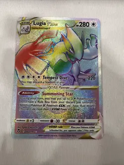 Pokemon TCG Silver Tempest Lugia VSTAR SWSH 202/195 Secret Rare - Image 1