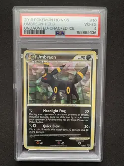 Umbreon 10/90 Holo Rare – HS Undaunted Cracked Ice Pokemon 2010 PSA 4 - Image 1