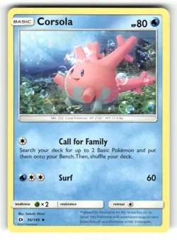 Corsola 36/149 Uncommon SM Base Set Pokemon Near Mint - Image 1
