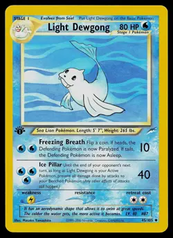 Pokemon Card - Light Dewgong Neo Destiny 45/105 1st Edition Uncommon - Image 1