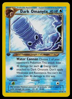 Pokemon Card - Dark Omanyte Neo Destiny 37/105 Uncommon 1st Edition - Image 1