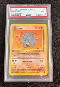 2000 P.M. Italian Jungle Pokemon Thyhorn 1st Edition #61 PSA Rated Mint 9 - Image 1