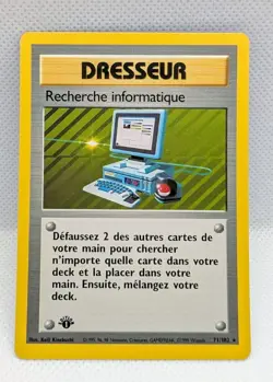 Carte Pokemon RECHERCHE INFORMATIQUE 71/102 set de base 1999 ED 1 FR NEAR MINT - Image 1