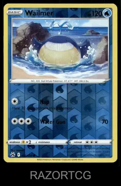 WAILMER 031/159 C CROWN ZENITH POKEMON REVERSE HOLO NM/M - Image 1