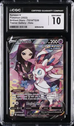 2022 POKEMON BRILLIANT STARS - TRAINER GALLERY - HOLO SYLVEON V CGC 10 GEM MINT - Image 1