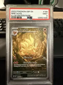 Pokemon Company PSA 9 Ninetales 199/197 Illustration Rare Holo OBF 2023 - Image 1