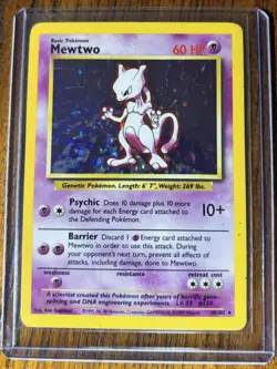 Mewtwo Base Set 010/102 Holo Rare Pokemon TCG - Image 1