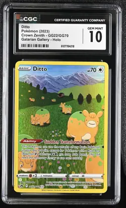 2023 Crown Zenith #GG22/GG70 Ditto Galarian Gallery CGC 10 - Image 1