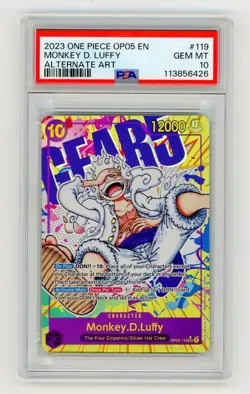 2023 One Piece Monkey D. Luffy OP05-119 SEC Alt Art PSA 10 (English) - Image 1